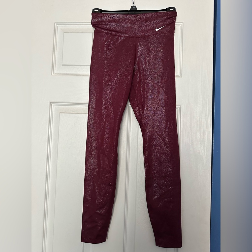Nike maroon sparkle leggings